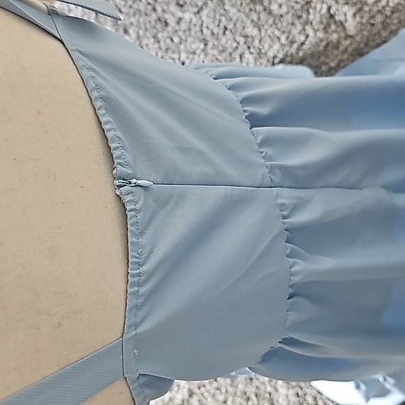 Cider Ruffle Hem Midi Dress in Baby Blue Size XL Cottagecore Lightweight - Picture 7 of 8